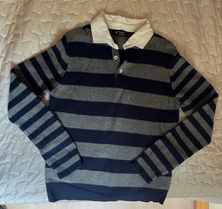 Jersey Hackett lana rayas azul/gris Talla S