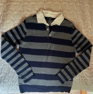Jersey Hackett lana rayas azul/gris Talla S