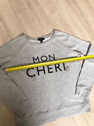 Sudadera Gris Mon Chéri con Pedrería