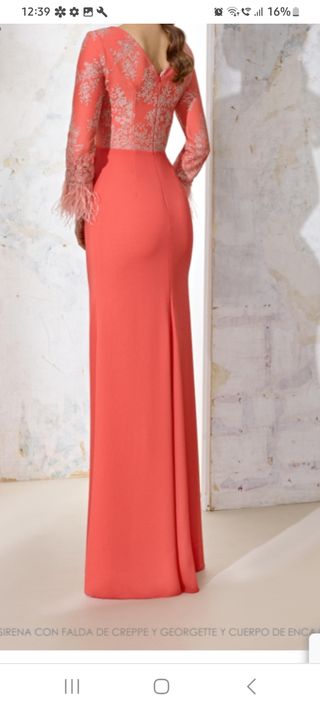 Vestido Madrina Raffaello Talla 46 Coral