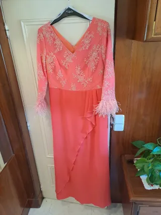 Vestido Madrina Raffaello Talla 46 Coral