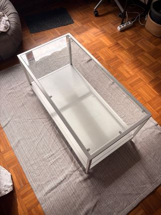 Mesa de centro cristal y metal Ikea