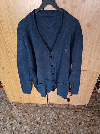 Chaqueta de lana azul hombre