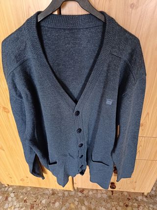 Chaqueta de lana azul hombre