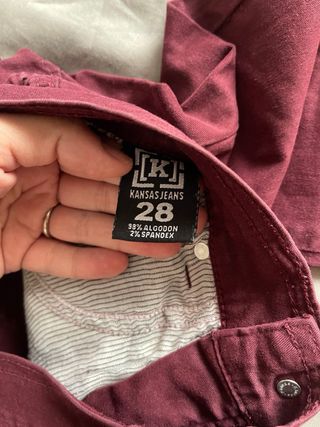 Pantalones Kansas Jeans Burdeos Talla 28/38