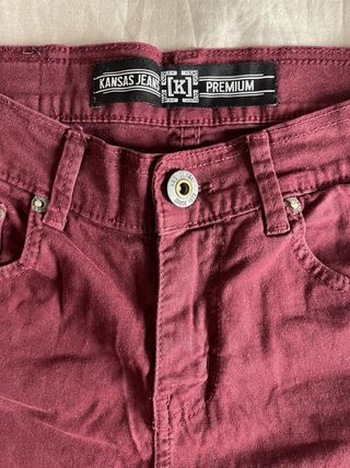 Pantalones Kansas Jeans Burdeos Talla 28/38