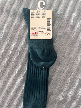 Calcetines Cóndor canalé verde azulado 27-31