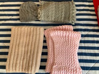 Lote 3 bufandas loop + gorro lana