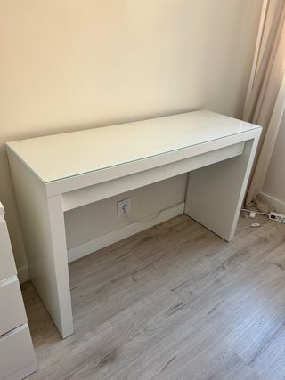 Tocador Ikea Malm Blanco con Cristal