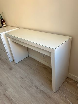 Tocador Ikea Malm Blanco con Cristal