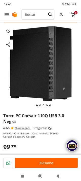 Torre PC Corsair 110Q USB 3.0 