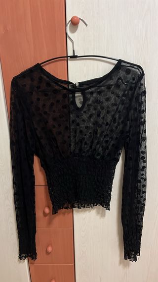 Camisa transparente Stradivarius topos