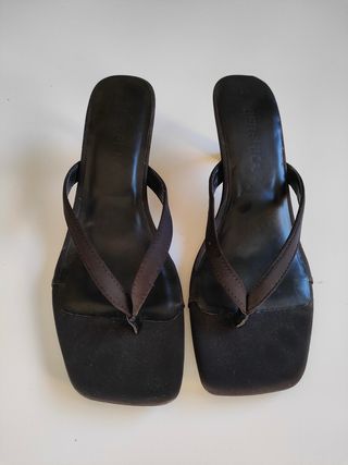 Sandalias tacón mujer negras