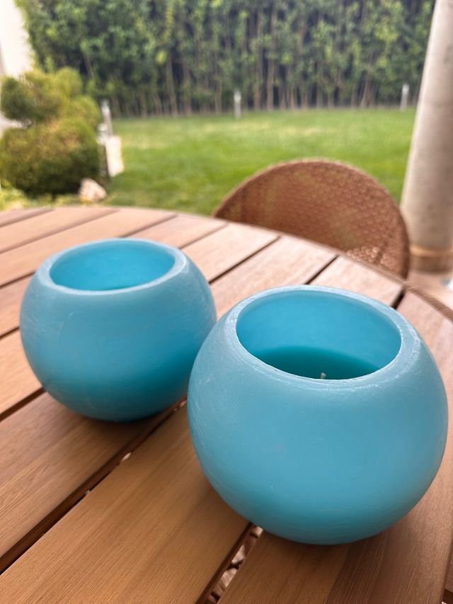 Velas redondas azules