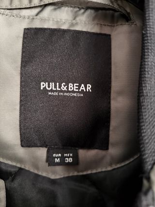 Chaqueta Bomber Pull&Bear Hombre Gris/Verde