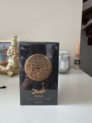 Asad Lattafa Perfume Caja Negra y Dorada