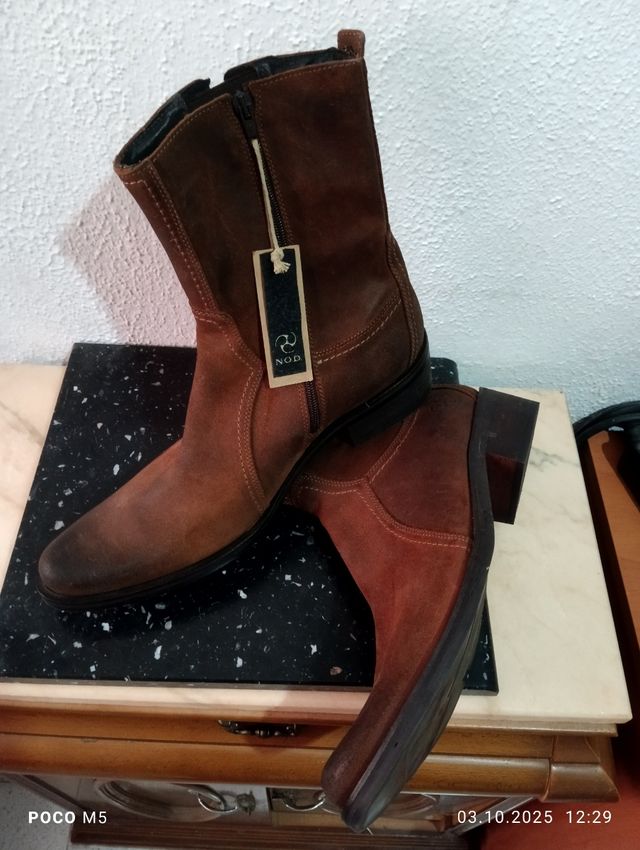 Botas de vestir hombre ante marrón
