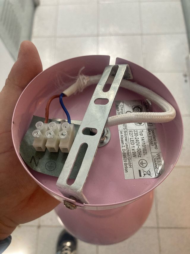 Lámpara de techo Briloner rosa metal