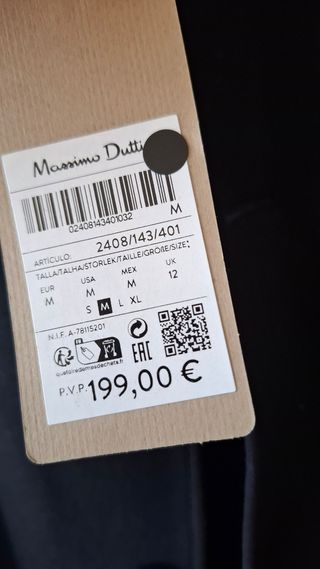 Abrigo Massimo Dutti Negro Mujer
