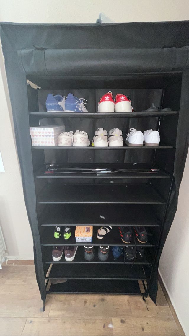 Estantería para zapatos de tela y plástico