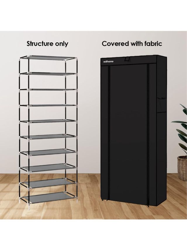 Estantería para zapatos de tela y plástico