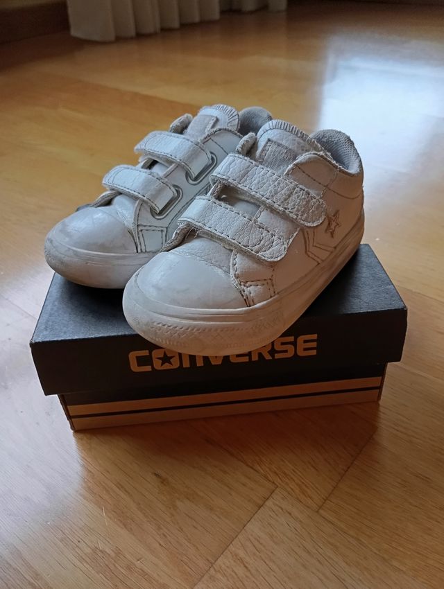 Converse niño blancas velcro