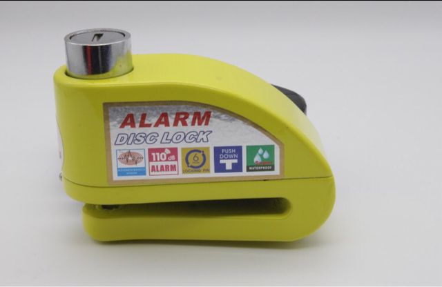 Candado Antirrobo amarillo con Alarma para Moto