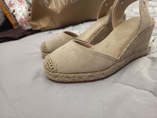 Cuñas esparto novia/sevillanas beige