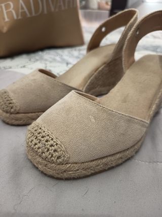 Cuñas esparto novia/sevillanas beige