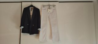 Conjunto blazer y pantalón blanco