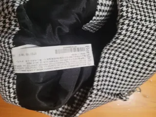 Gonna corta pied de poule con zip