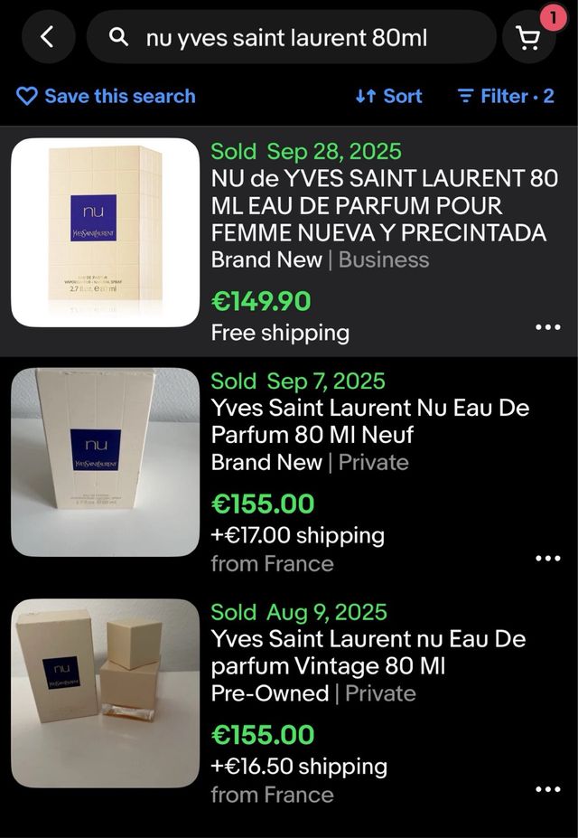 NUEVO Yves Saint Laurent Nu Eau de Parfum 80ml
