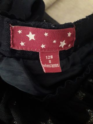 Falda niña tul azul estrellas