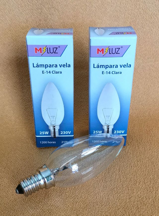 Lote 42 bombillas vela E-14 MALUZ