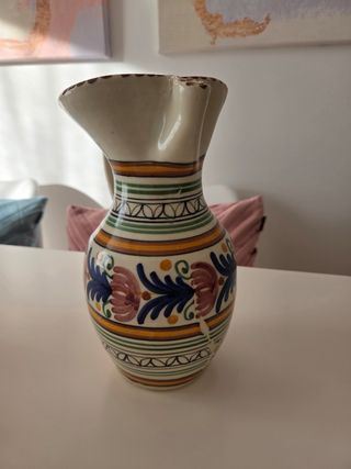 Jarra cerámica decorada multicolor