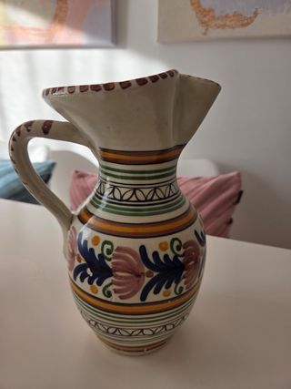 Jarra cerámica decorada multicolor