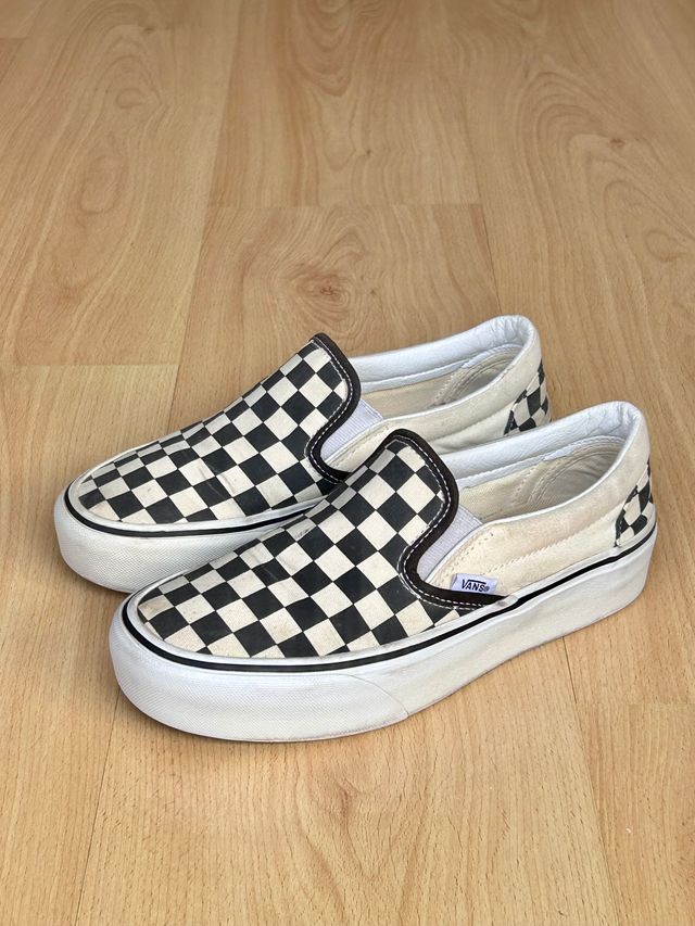 Zapatillas Vans 37 Slip On Platformas checkerboard