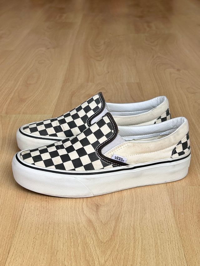 Zapatillas Vans 37 Slip On Platformas checkerboard