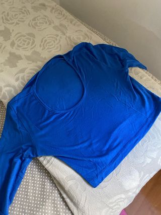 Camiseta manga larga azul 