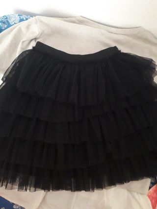 Falda tul niña negra