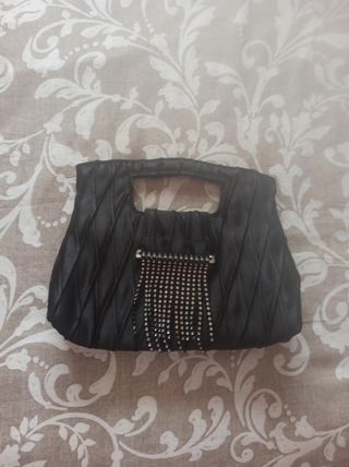 Bolso de fiesta negro con pedrería