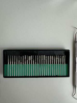 Set fresas y espátulas para prótesis dental
