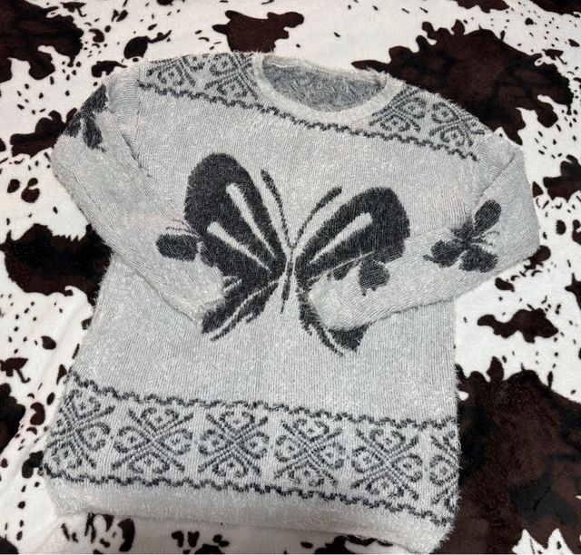 Jersey pelito mariposa gris y negro