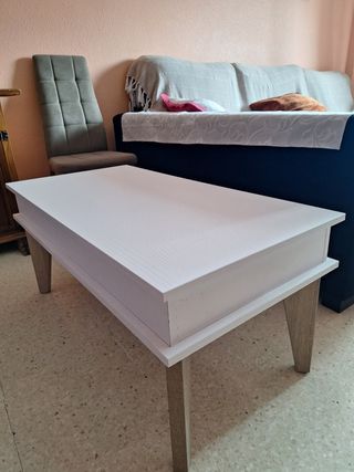 Mesa de centro blanca para8 salón