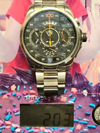  Reloj Deportivo Cronógrafo Negro/Plata