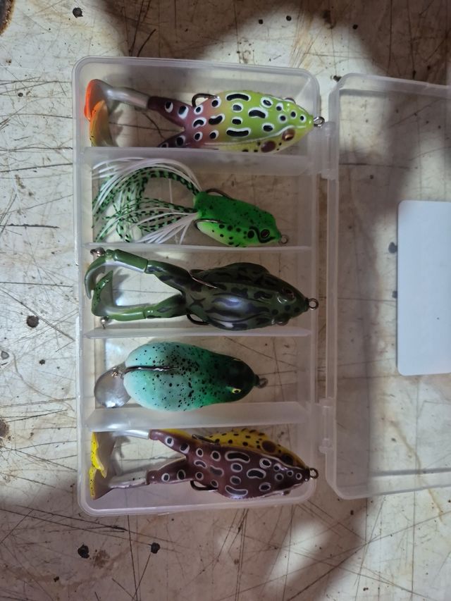 Set de 5 señuelos de pesca tipo rana