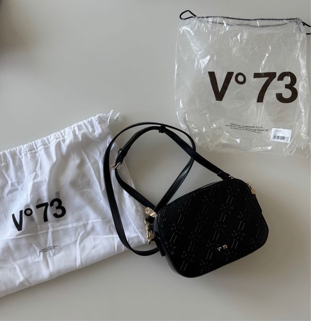 Borsa V73 nera con fantasia