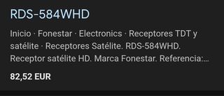 FONESTAR receptor satelite RDS-584WHD