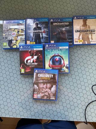 Pack PS4 + 7 juegos +cascos +base de refrigeración