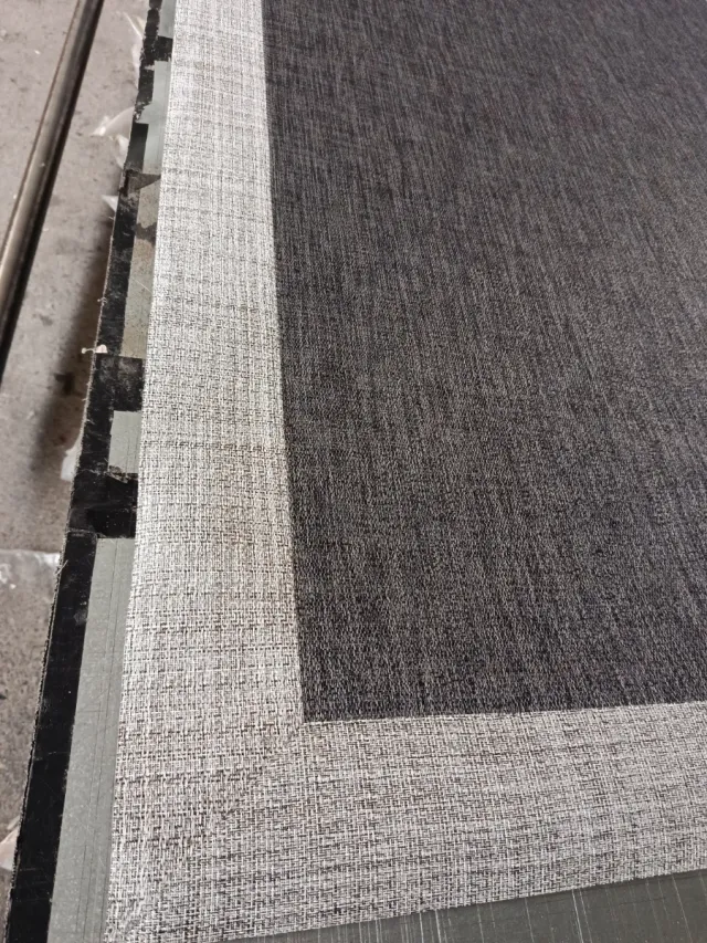 Alfombra vinilo moderna beige y gris